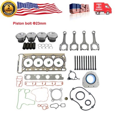 Pistons Rods Head Gaskets Kit 23mm for Audi A4 Quattro Q5 VW GTI Jetta CAEA CCTA