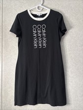 Calvin Klein Women’s Logo T-Shirt Dress Black Medium