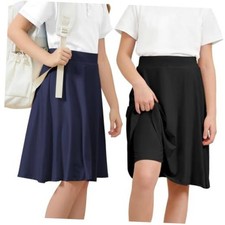 Girls 2 Pack A Line Skirt with Shorts Knee Length 6 Years Black  Navy Blue