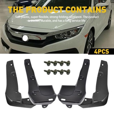 4PCS FRONT& REAR SPLASH MUD FLAPS GUARD 16-2021 10TH Fit GEN HONDA CIVIC X SEDAN