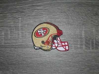 San Francisco 49ers Helmet Team Logo Gold Embroidered Iron On Patch 3.5'' x 2.5''