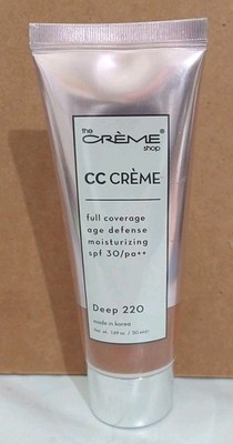 Creme Shop CC Creme Full Coverage Age Defense Moisturizing SPF 30 Deep 220