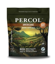 Percol Americano Medium Roast 100% Arabica Ground Coffee Bags Pack of 60 x 8g 0.27 per lighter