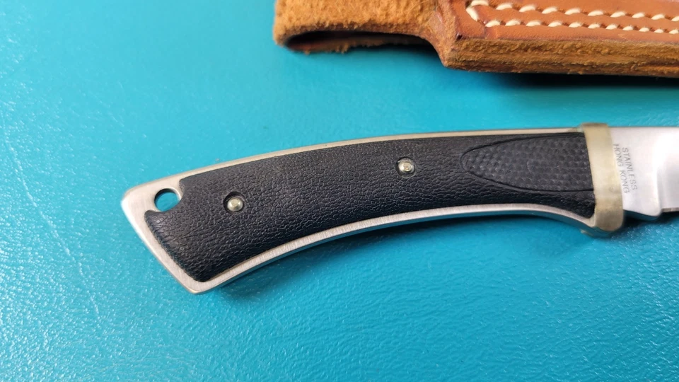 Cuchillo fijo vintage KA-BAR 1227 pájaro trucha desollador Hong Kong + cuchillo Kabar Foto 3 de 4