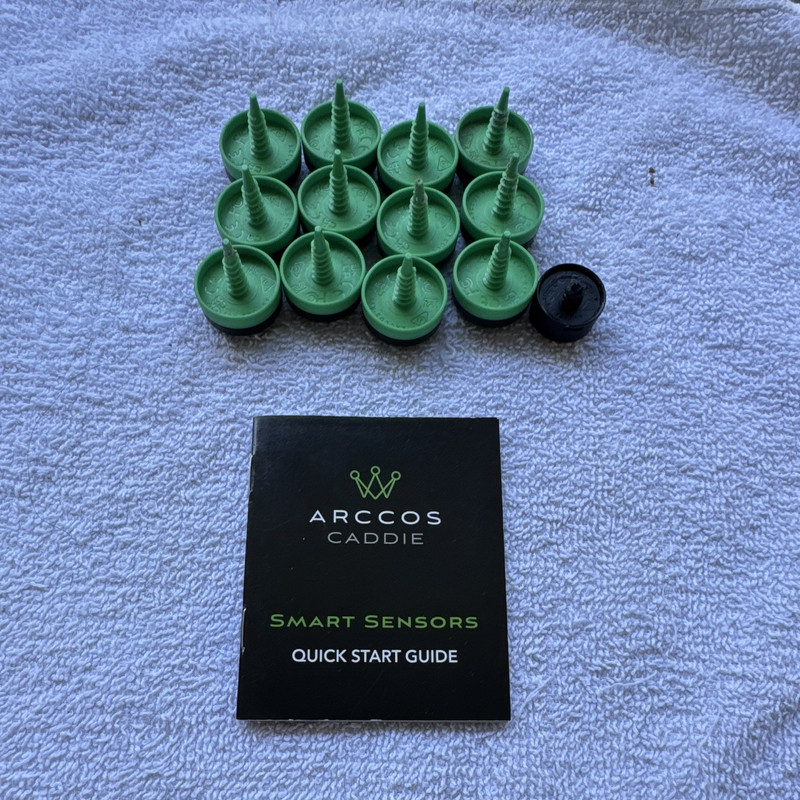 Arccos Caddie Smart Sensors Golf GPS Set of 13 Green/Black w/ Guide