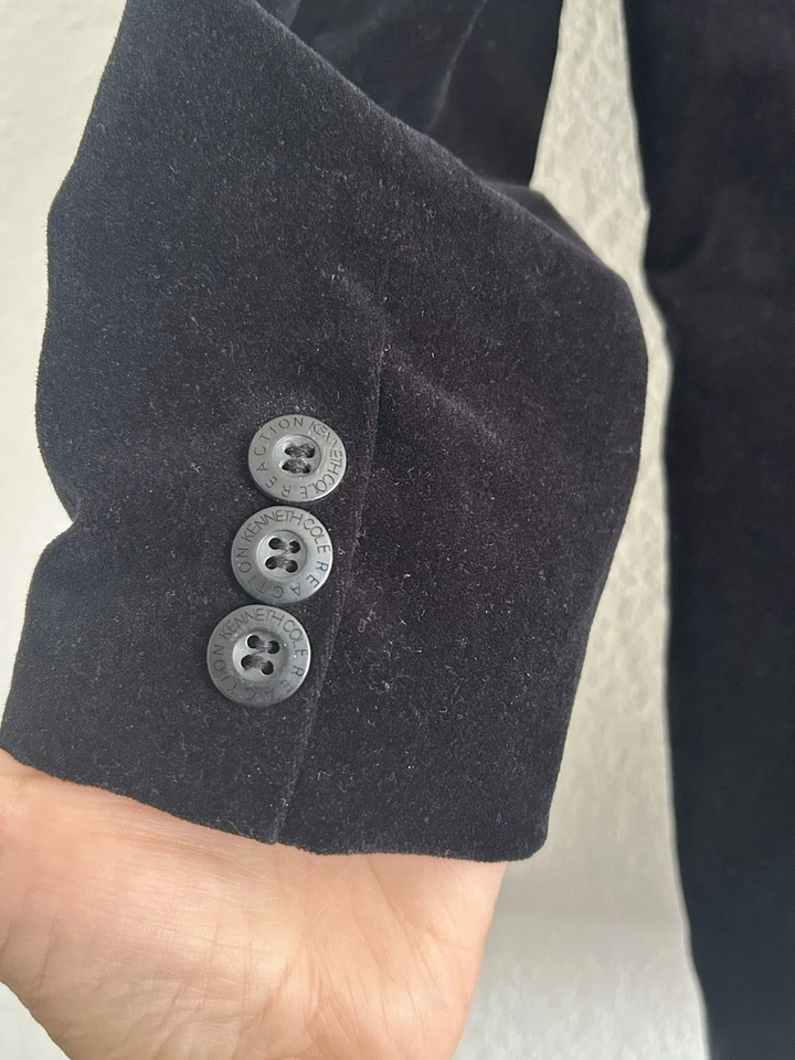 KENNETH COLE REACTION BOYS Size 6 Black VELOUR Formal Blazer NOTCHED COLLAR - Image 3 of 4