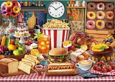 Food Feast Jigsaw Puzzles, Puzzles for Adults 1000 Pieces, Lumière'S Banquet