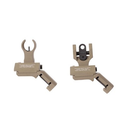 TROY HK Front and Round Rear Flat Dark Earth Offset Sight Set