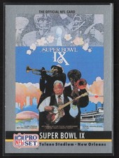 1990 NFL Pro Set Super Bowl IX #9 Tulane Stadium Steelers Vikings