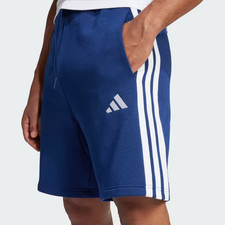 Adidas Essentials 3-Stripes Fleece Shorts Mens Blue Navy JE8866 New ALL SIZES