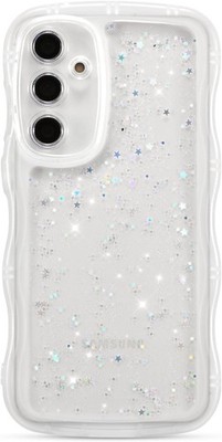 Samsung Galaxy S24 5G Case 6.2'', Cute Curly Wave Case with Star Glitter, Clear S