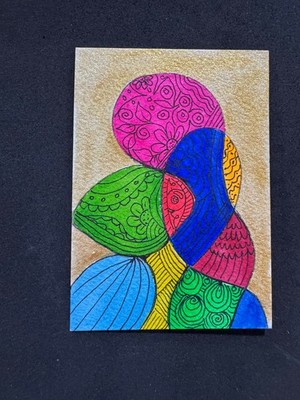 Original ACEO, Watercolor  Mindless Doodles - One of a kind