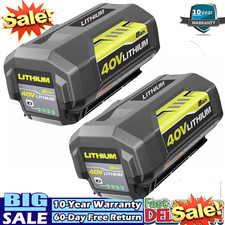 2X Battery / Charger For Ryobi 40V With LED Lithium-Ion 40-Volt OP406VNM OP40602