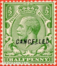 SG. 418 variety N33 (4)w. ½d Bright Green. A super UNMOUNTED MINT exampl B63520