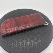 Vintage Genuine Eel Skin Red Long Snap Wallet