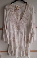 Johnny Was Malo Easy Tiered Floral Embroidered White Dress XL  Tags