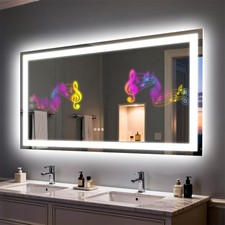LUVODI Bluetooth LED Bathroom Mirror Smart Backlit Wall Makeup Mirror Dimmable