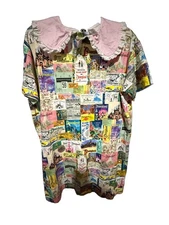 NWOT Disney Parks Disney 100 Era Collection Vintage Collared Postcard Dress XL