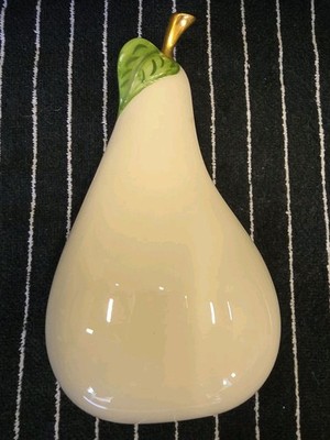 Vintage Lenox USA Pear Shaped Trinket Dish Gold Trim Porcelain Candy Bowl