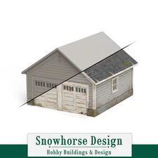 Detached Garage - 2 Car (Unpainted) | Shoreline Collection (HO Scale 1:87)