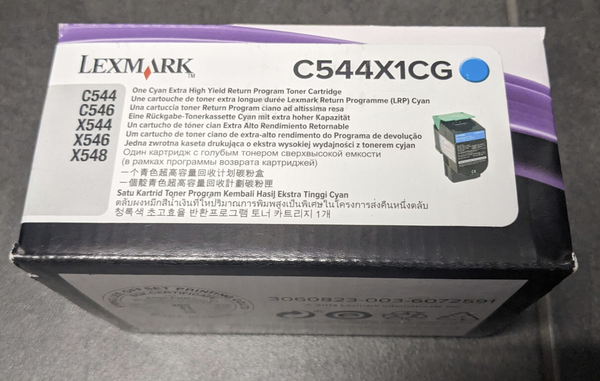 Lexmark Toner C544X1CG Cyan Blau FüR Lexmark C544 C546 X544 X546 X548-image