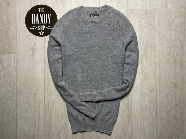 Men Barbour Sweater Grey Cotton 40 /L / 48