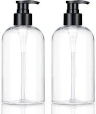 Plastic Pump Bottles Dispenser 2Pack 10oz Shampoo Bottle BPA Free Empty Pump