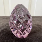 VTG Waterford Light Purple Amethyst Crystal Egg Paperweight Handcooler 1990’s