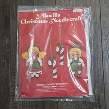 Bucilla Christmas Needlecraft Jeweled Holiday Ornaments Kit 2333 HANSEL  GRETEL
