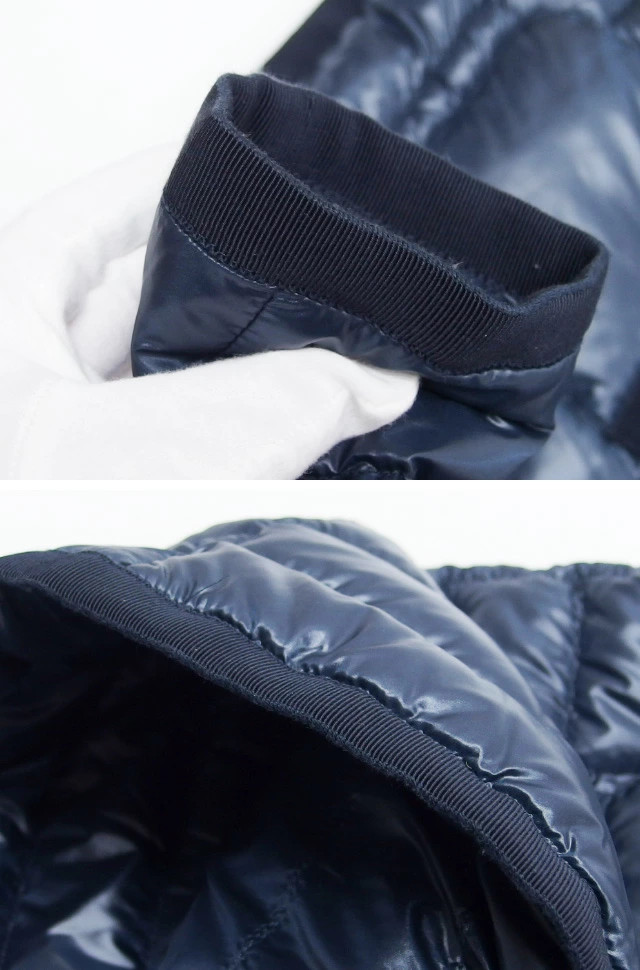 Herno Collarless Nylon Down Jacket Dark Blue M Si… - image 9