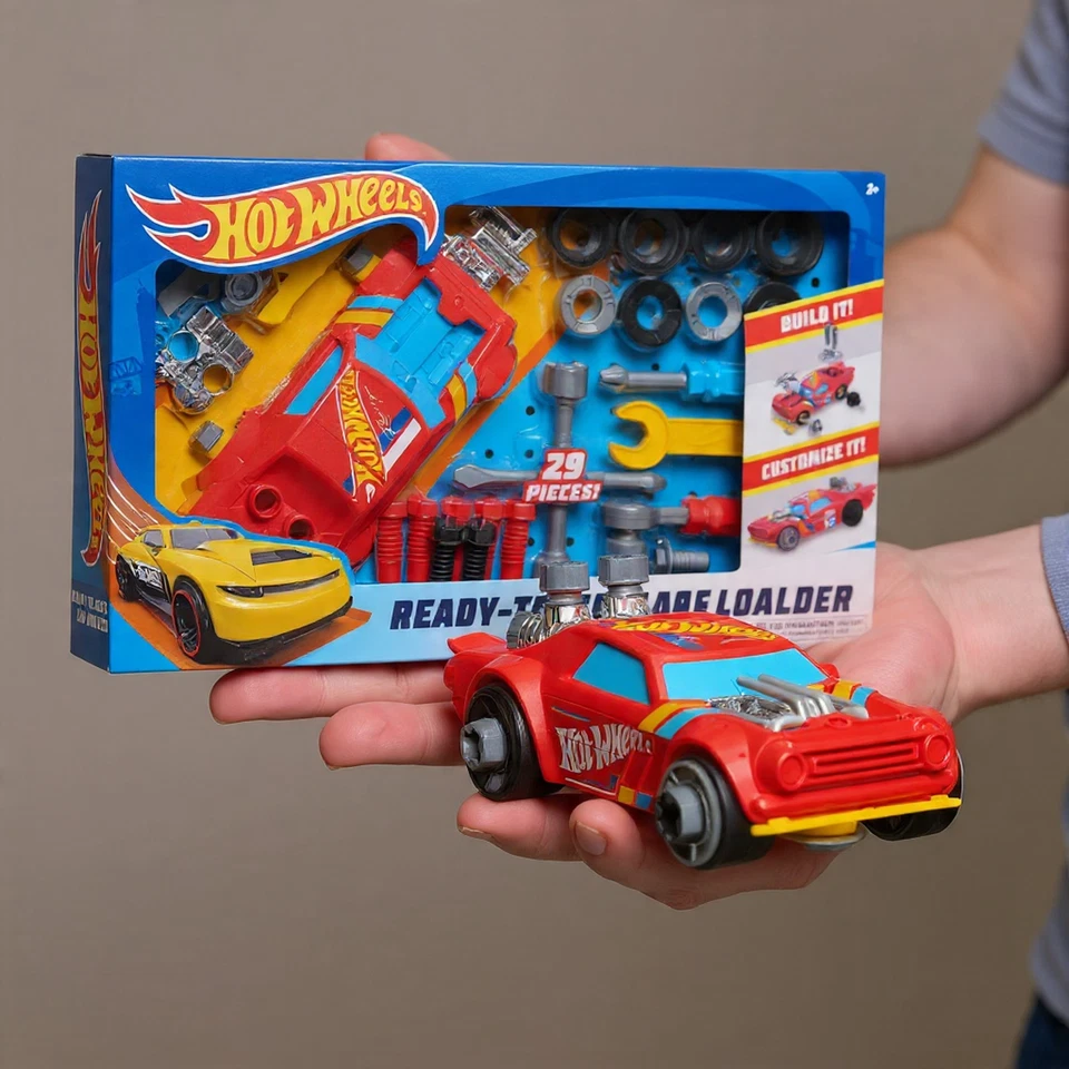 Hot Wheels Ready to Race Car Builder Toy Set 29pcs Creative Kids Vehicle - Image 3 of 4