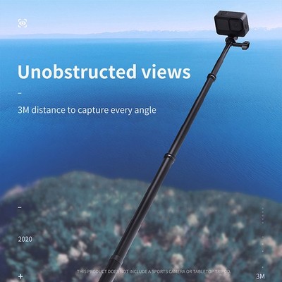 TELESIN 3M/2.7M Selfie Stick Einbeinstativ für GoPro9 8 7 6 OSMO Action Insta360