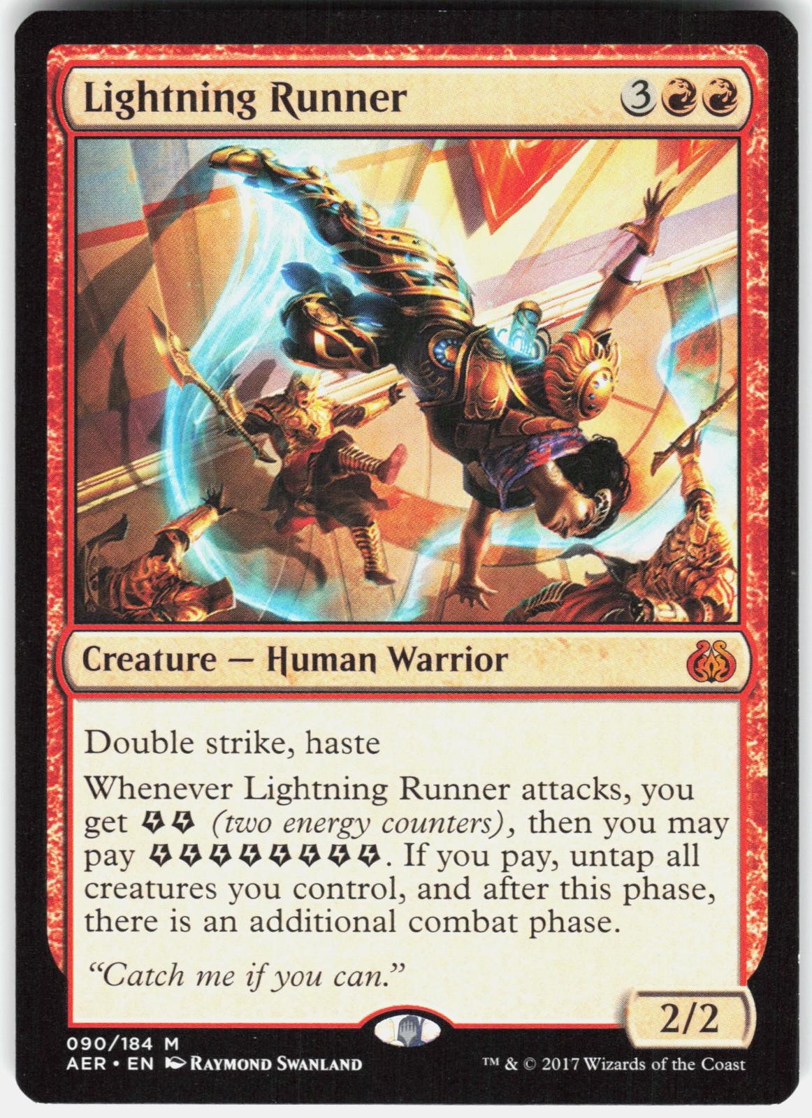 Lightning Runner 90 Mythic Aether Revolt Magic: The Gathering Lightly Played