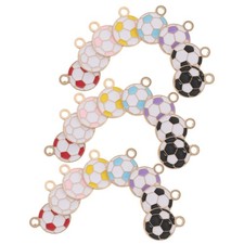 24Pcs Football Charms for Jewelry Making Assorted Color Alloy Soccer Pendants