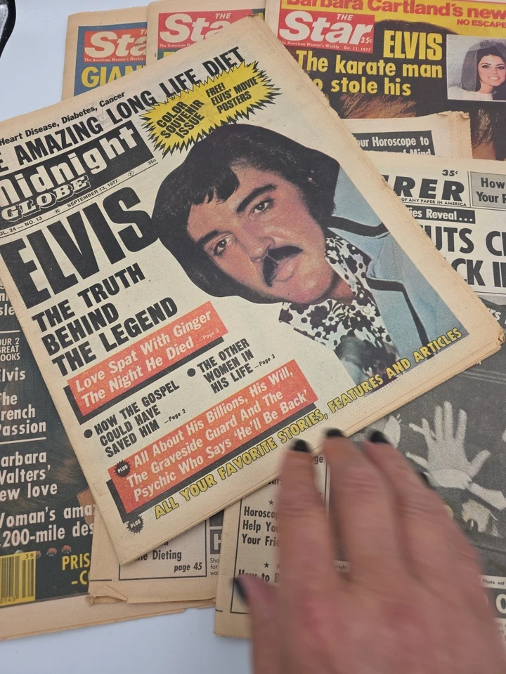 Vtg! Elvis Presley Lot of 12 THE STAR National Inquirer Tabloid Mags 1977 Clean Foto 3 de 4