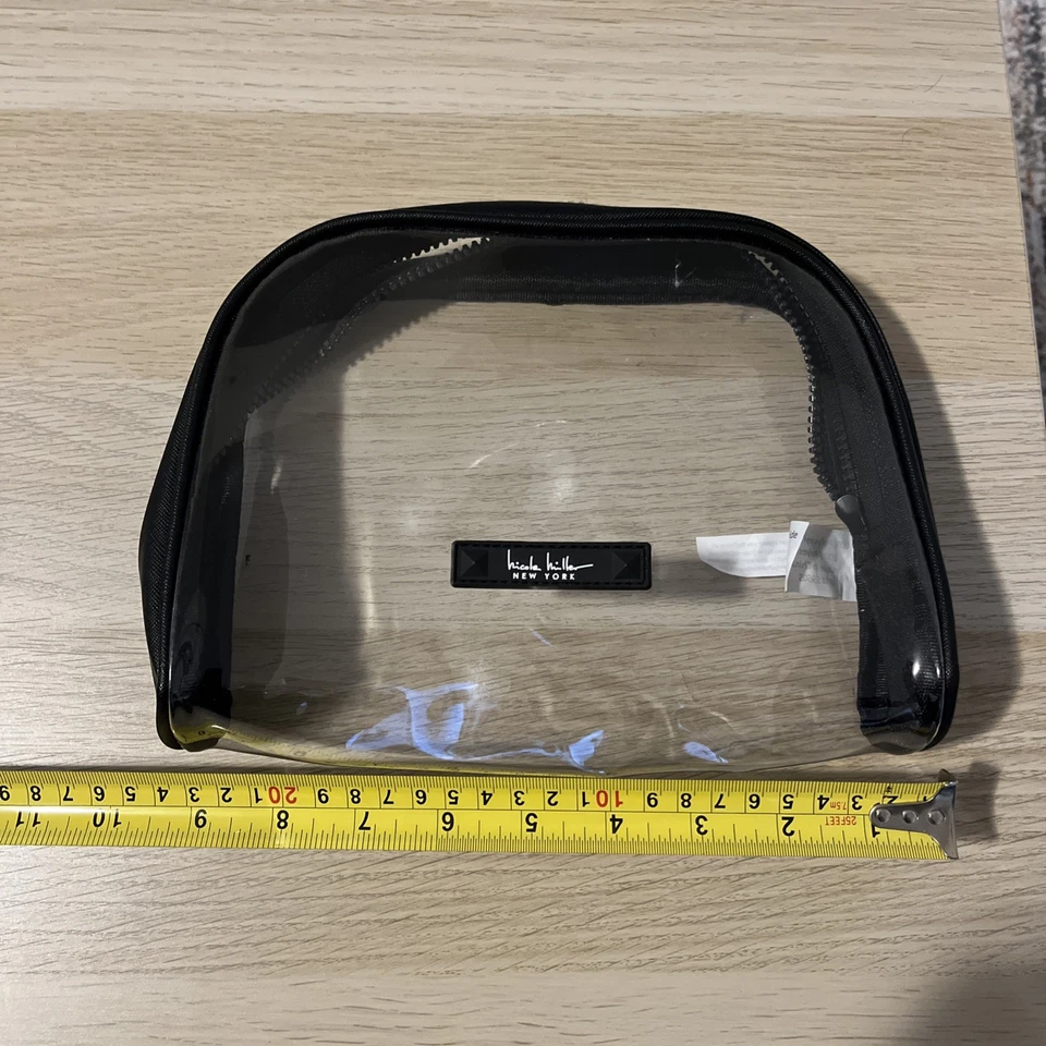 Bolsa de Maquillaje Nicole Miller Viaje Grande Transparente Cremallera Alrededor Estuche Negro + Extras Foto 4 de 4
