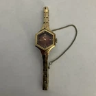 Vintage Seiko Women’s Windup Mechanical Watch 11-8029 Gold-tone Hexagon Works