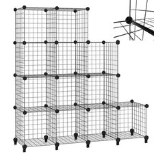 Multifunction Wire Shelving Unit Commercial Metal Shelf with Strong Steel Black