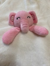 Forever Baby Pink Elephant Plush with White Lovey Blanket 14" x 15"