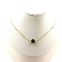 Steine Und MinéRaux. Halskette 1 Perle Jaspis Blut Drachen- 8 Mm. Kette Stahl