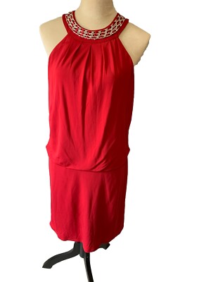 White House Black Market Dress Red / Silver Trim Size Medium Lined | eBay White House Black Market Dress Red / Silver Trim Size Medium Lined | eBay