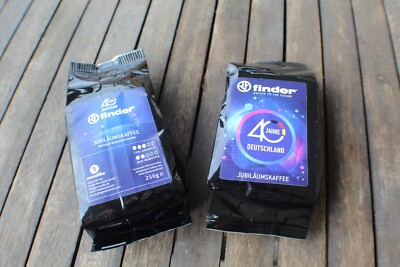 Finder  Kaffeebohnen  Suprema Bohne  2 x 250g mit Werbung Jubiläumskaffee