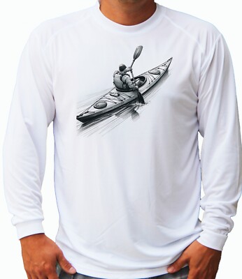 River Life Kayak Rafting Long Sleeve UPF 30 T-Shirt Sport Boat Sun UV Protection