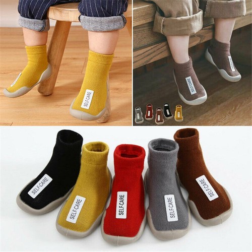 Months Kids Slippers Socks Cotton Anti-slip Baby Toddler Shoes For 6-30 Months - Picture 1 of 17
