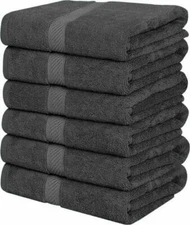  6 Pack Premium Large Hand Towels 600 GSM Cotton 16 x 28 Inches