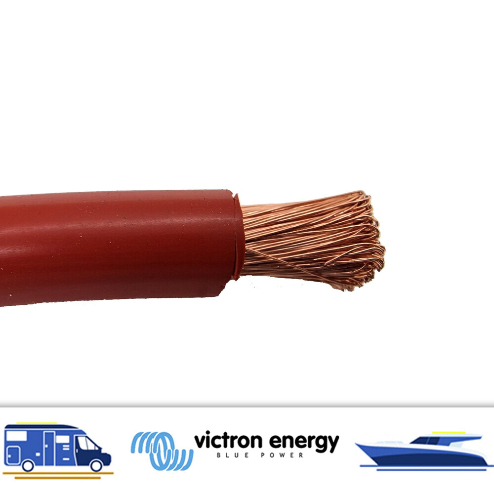 50mm2 Hi-Flex 345amp Battery Cable per metre 50amp DC For Victron Inverters RED