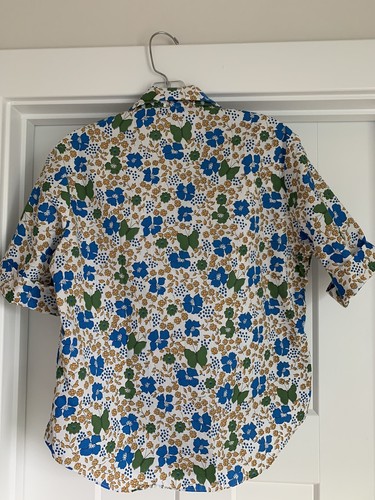 VTG Vintage Durable Press Woman's Roll Up Sleeve Blouse Boxy Japan Size 36 New - Picture 6 of 11