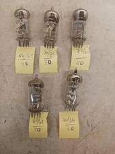 FIVE 12AT7 ECC81 RADIO TUBES AMPEREX & SIEMENS TV7 TESTED #372-B4