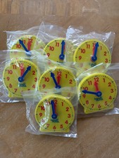 hand2mind Mini Geared Clock, Telling Time Teaching/Learning Clock NEW Set of 7 