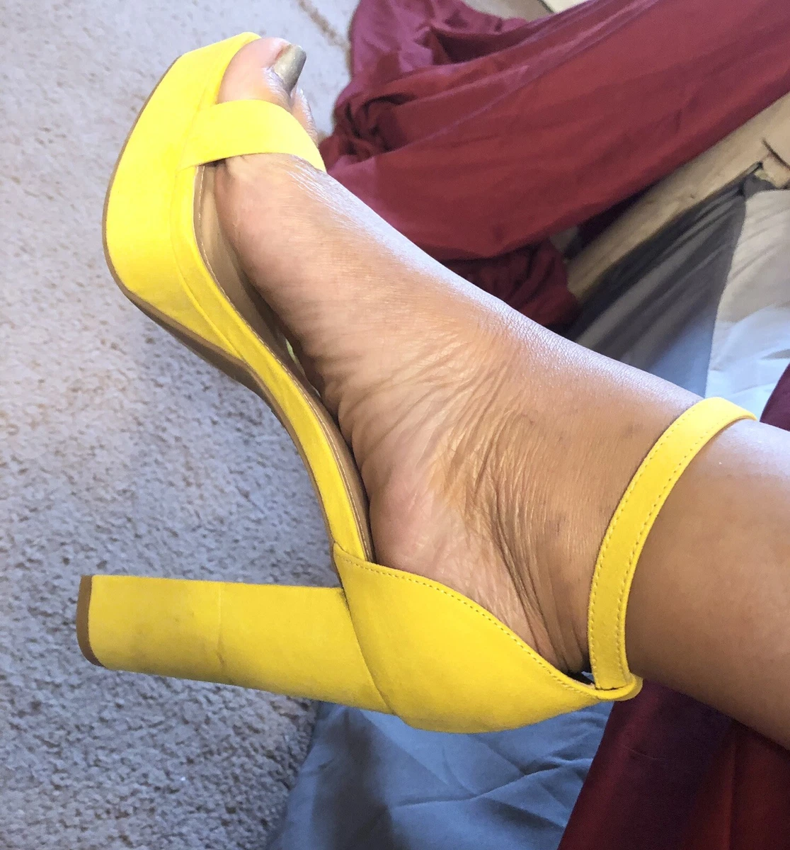 Yellow Platform Sandals Size 12 By Rouge eBay